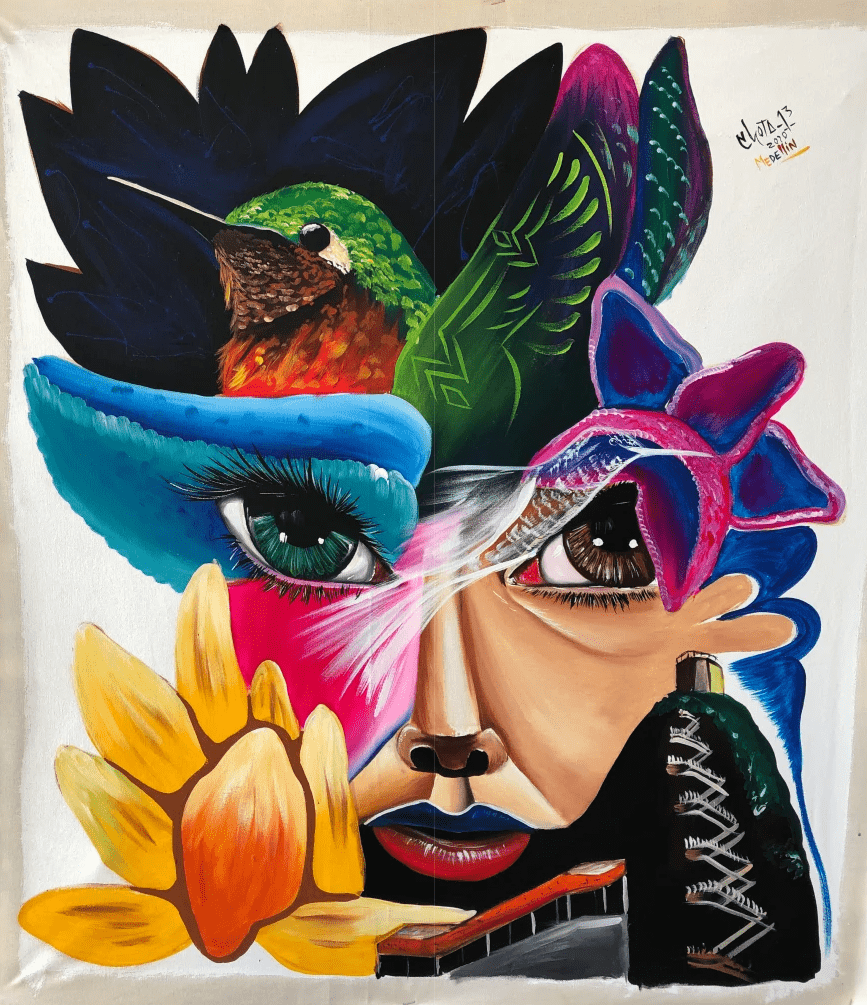 Woman's Face with Dove