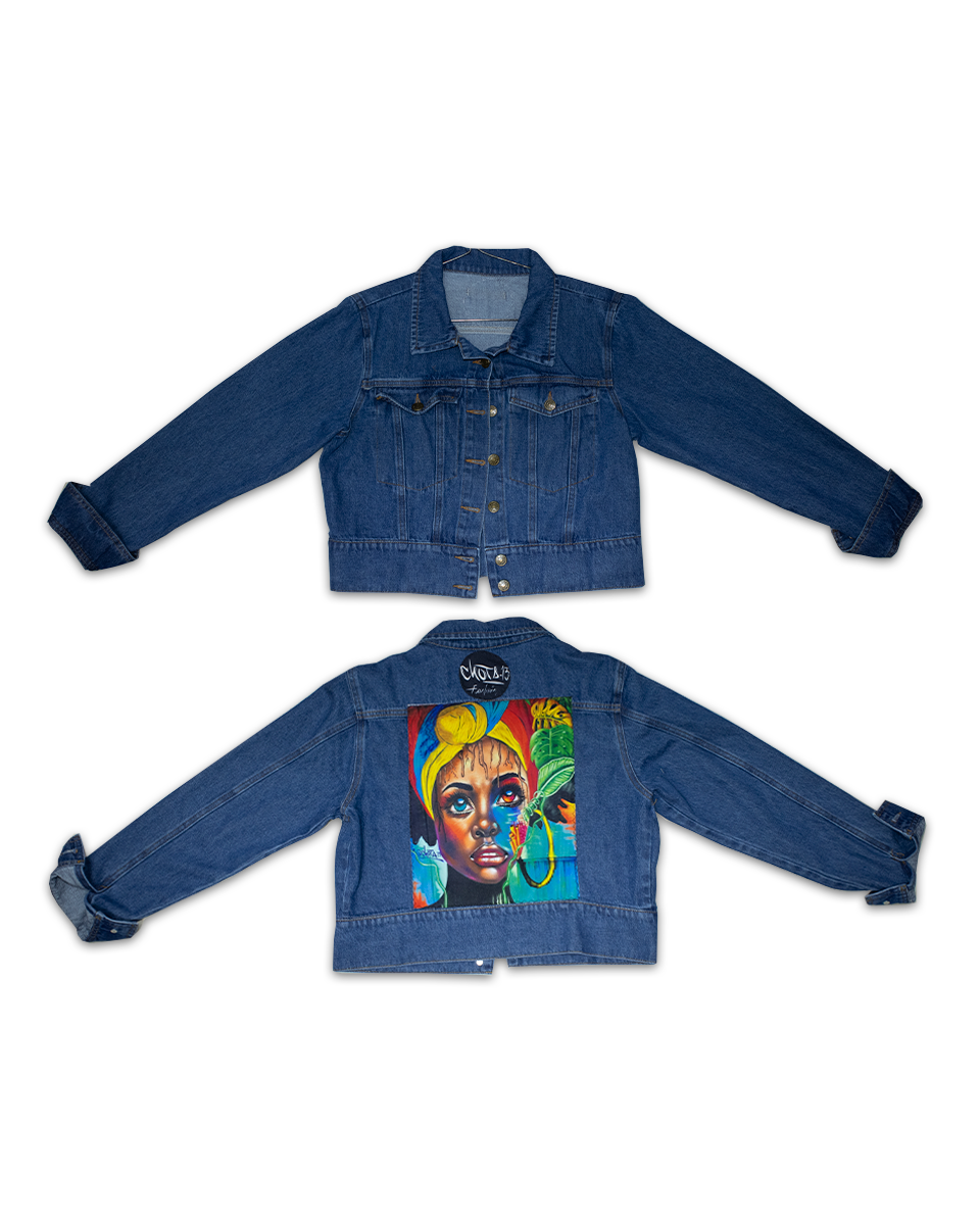 Acuarela Corta Chaqueta Jean Rostro Afro (M)