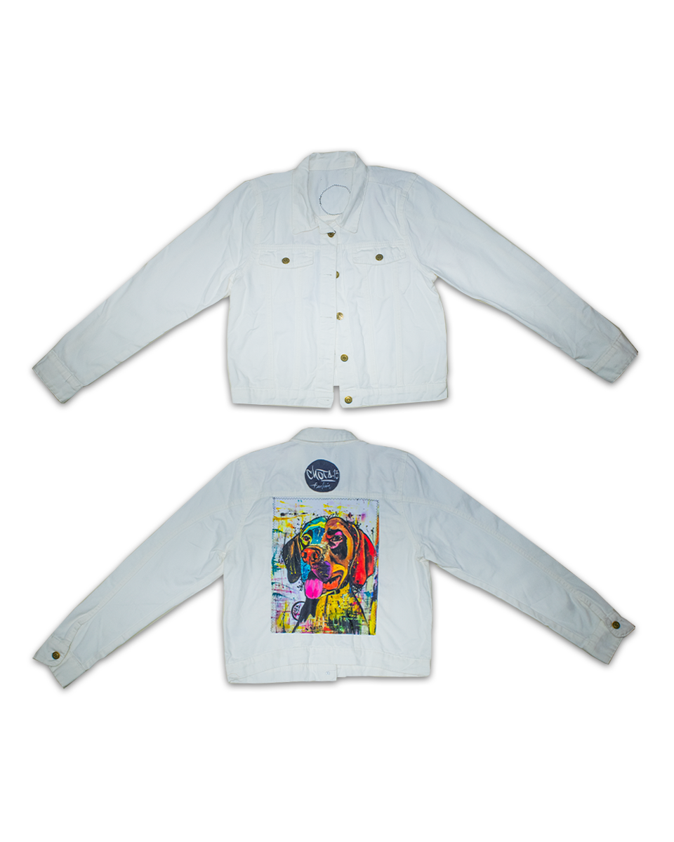 Acuarela Corta Chaqueta Blanca Perro (L)