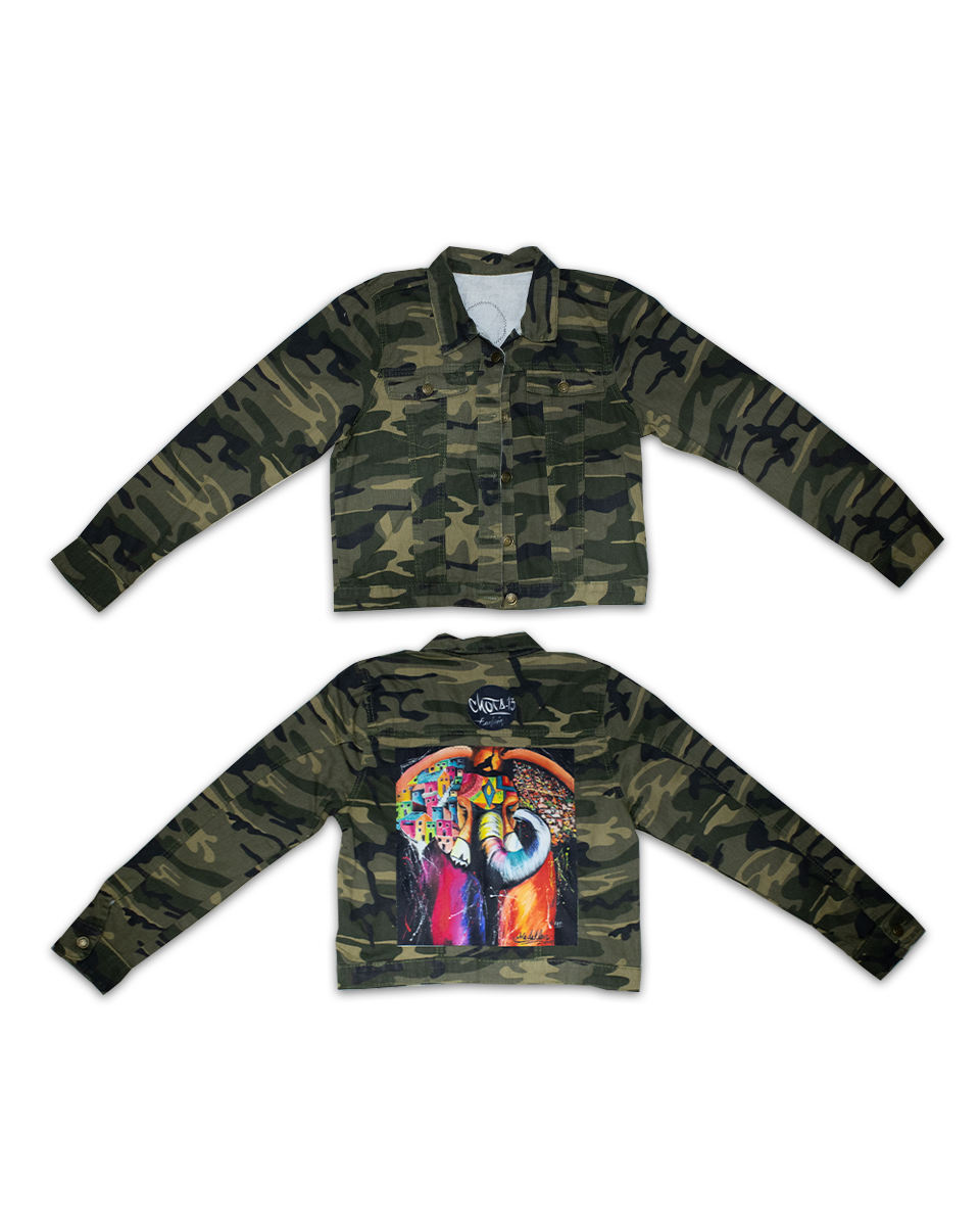 Acuarela Corta Chaqueta Camuflada Elefante (L)