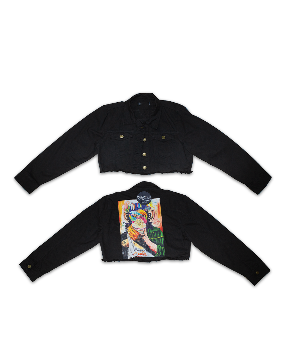 Acuarela Corta Chaqueta Negra Mono (M)