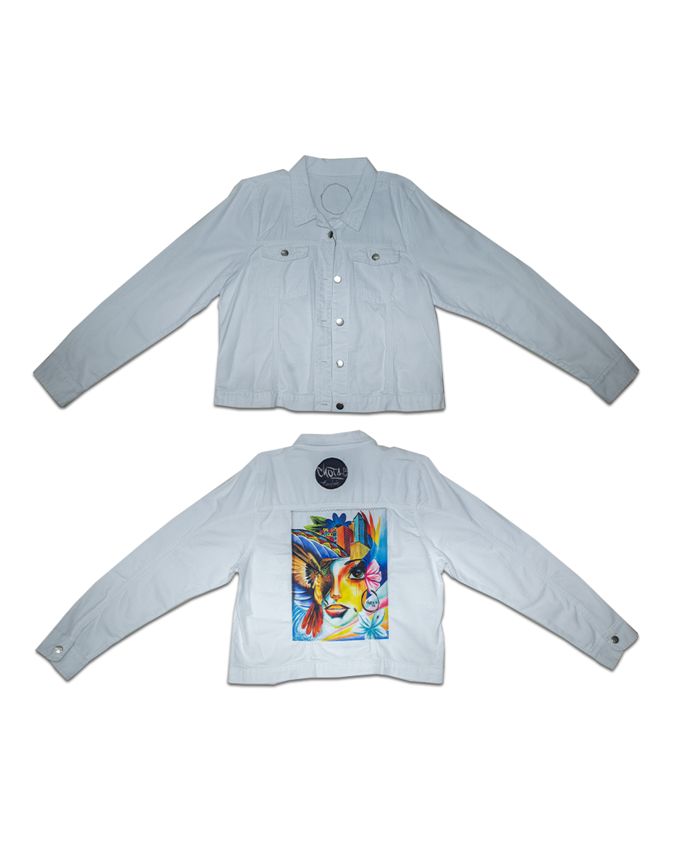 Acuarela Corta Chaqueta Blanca Pachamama (XL)
