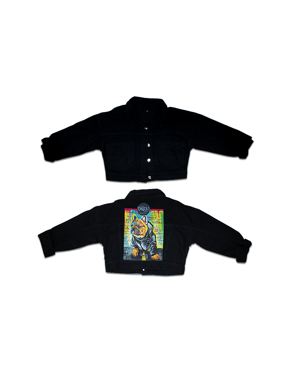 Acuarela Corta Chaqueta Negra Bulldog (XL)