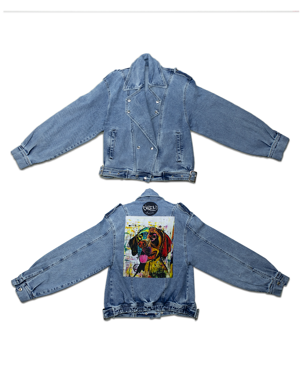 Chaqueta Detalles Jean Perro (Talla Única)