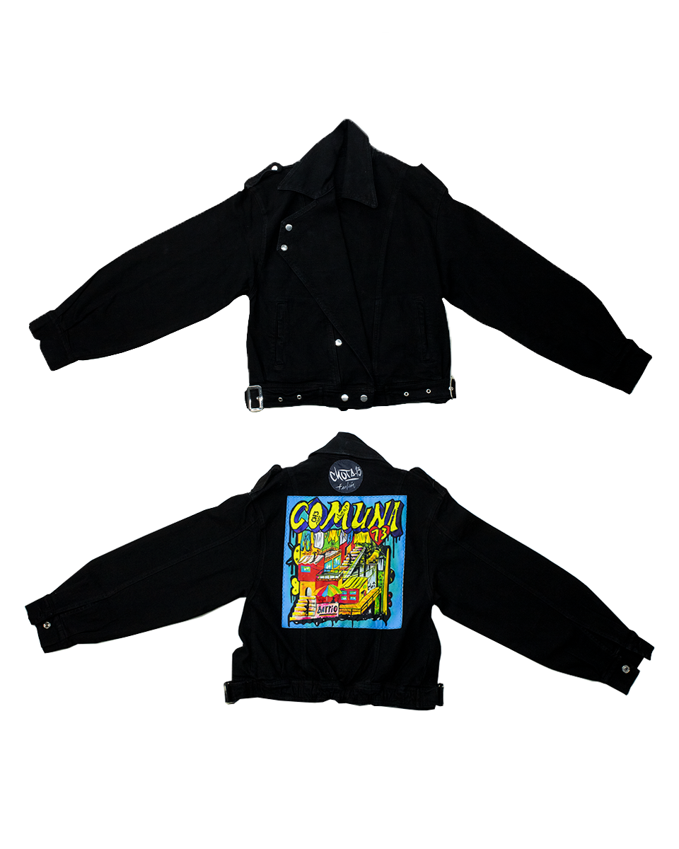 Chaqueta Detalles Negro Comuna 13 (Talla Única)