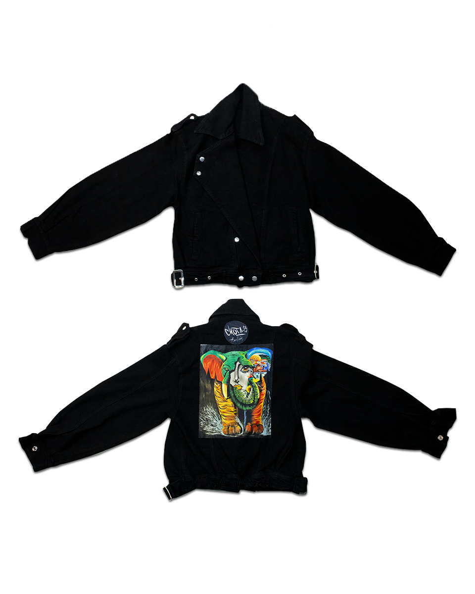 Chaqueta Detalles Negro Elefante (Talla Única)