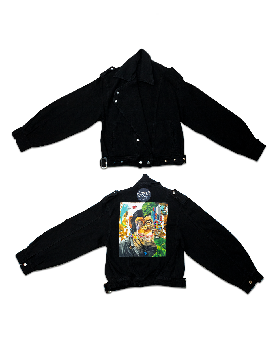 Chaqueta Detalles Negro Mono (Talla Única)