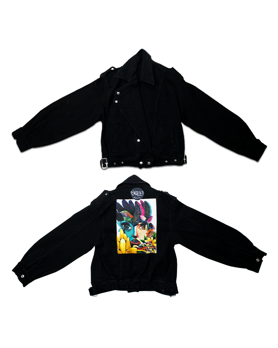 Chaqueta Detalles Negro Pachamama (Talla Única)