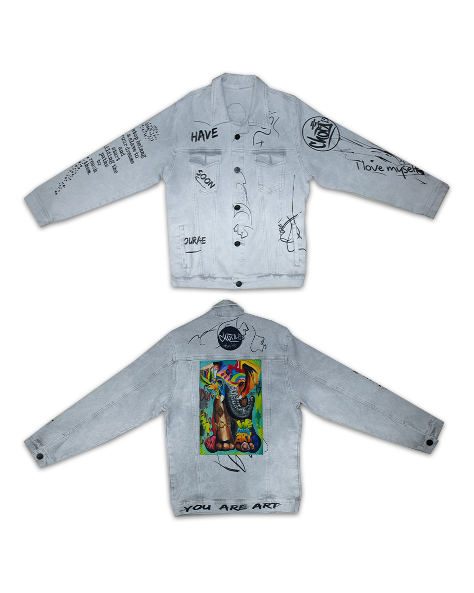Chaqueta Graffiti Unisex Gris Elefante (S)