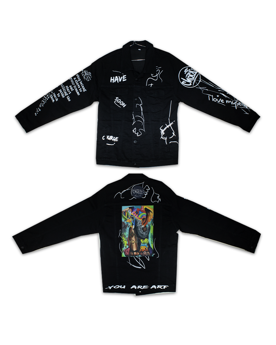 Chaqueta Graffiti Unisex Negro Elefante (S)