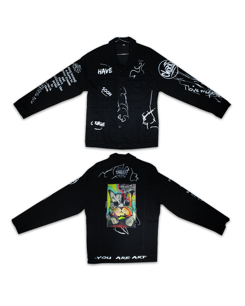 Chaqueta Graffiti Unisex Negro Gato (L)