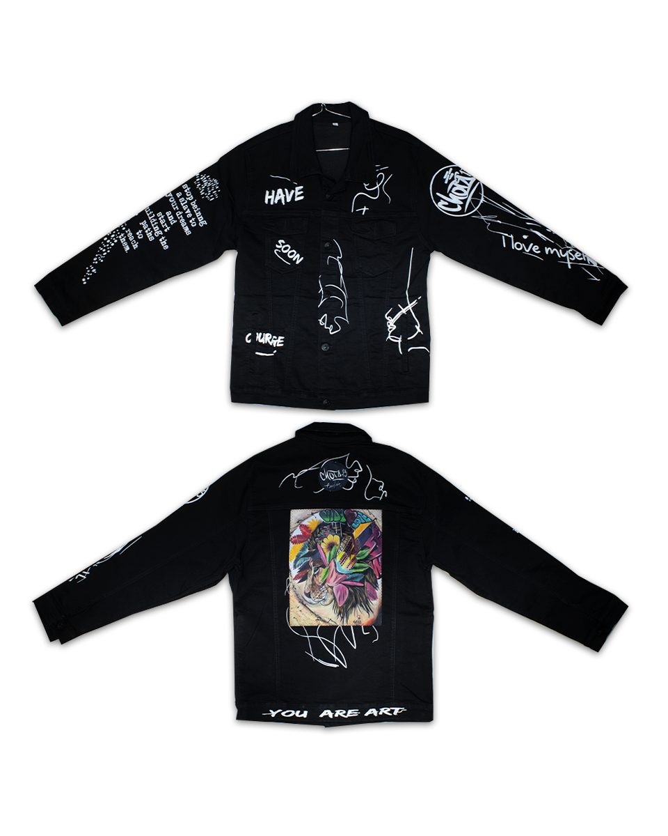 Chaqueta Graffiti Unisex Negro León (XL)