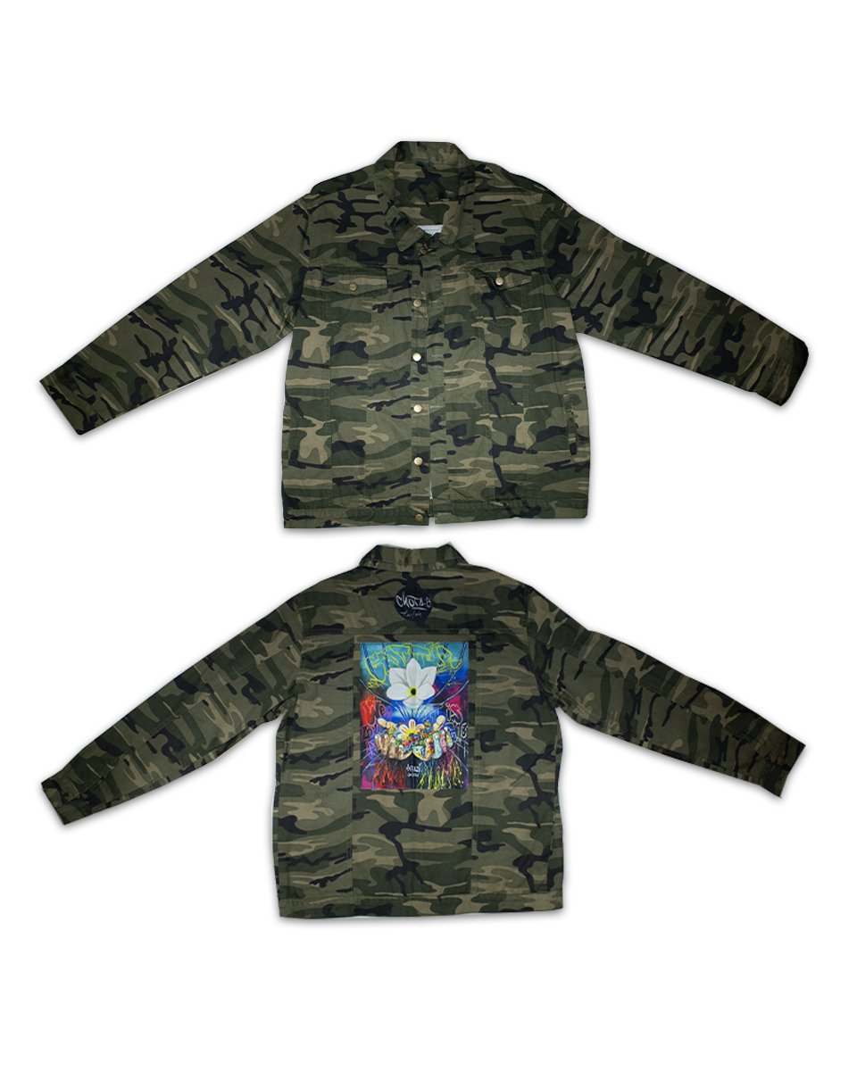 Chaqueta Hombre Realismo Camuflado Flor de Loto (XL)