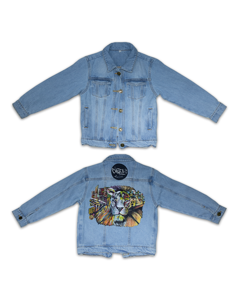 Chaqueta Kids Jean Azul Claro León (Talla 6)