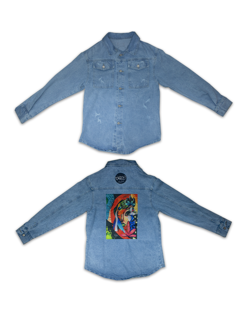 Chaqueta Unisex Oversize Jean Pachamama (Talla Única)