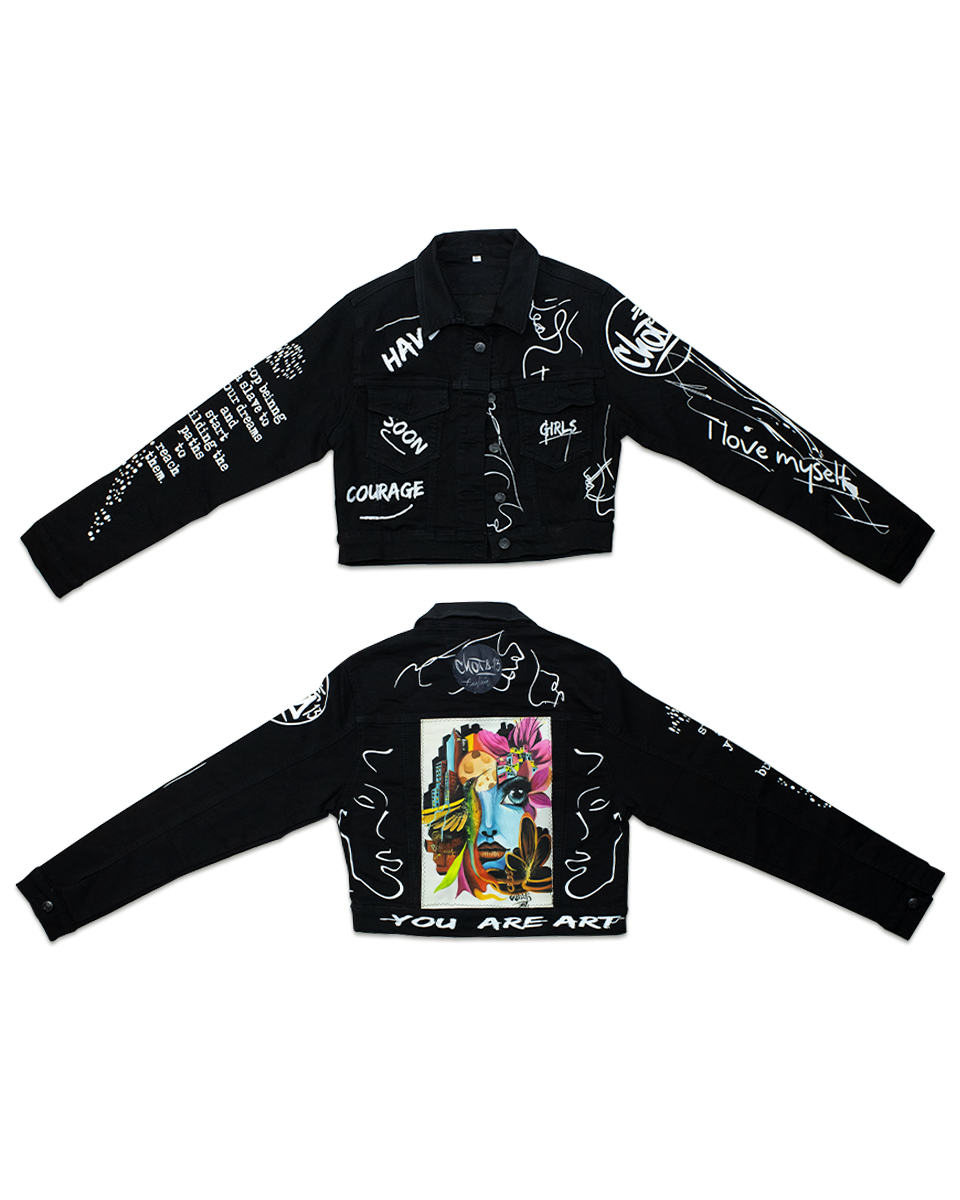 Chaqueta Graffiti Mujer Negro Pachamama (XL)
