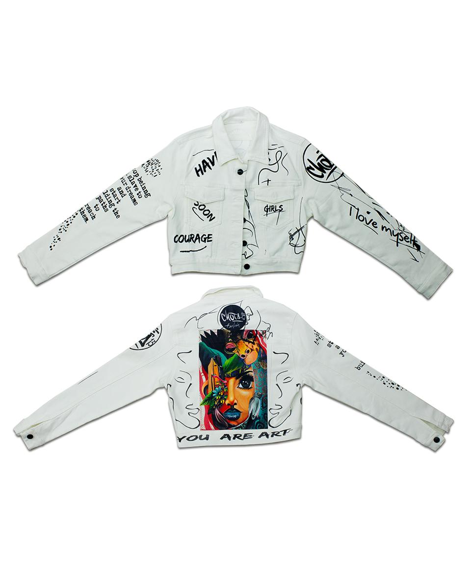 Chaqueta Graffiti Mujer Blanco Pachamama (S)