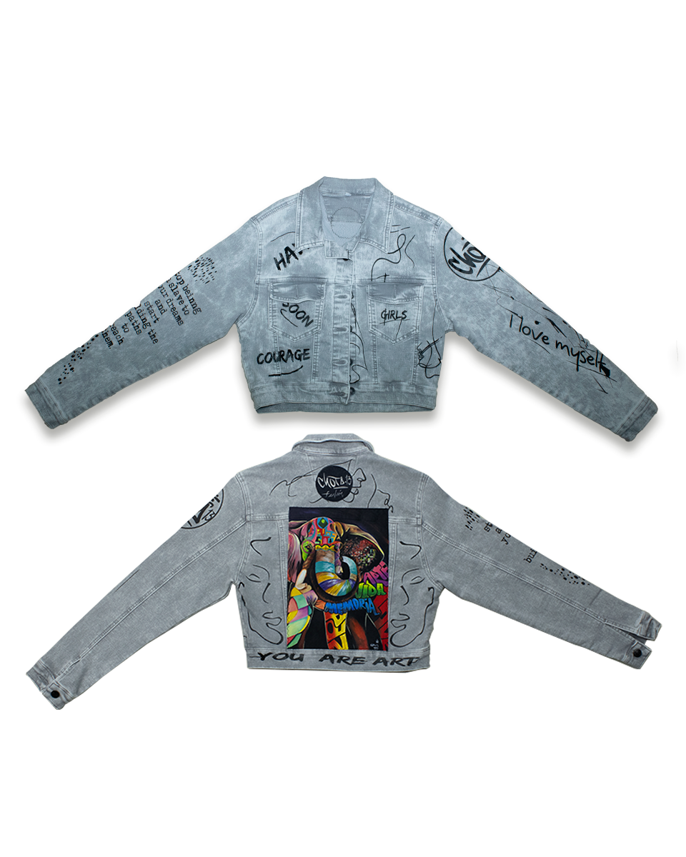 Chaqueta Graffiti Mujer Gris Elefante (L)