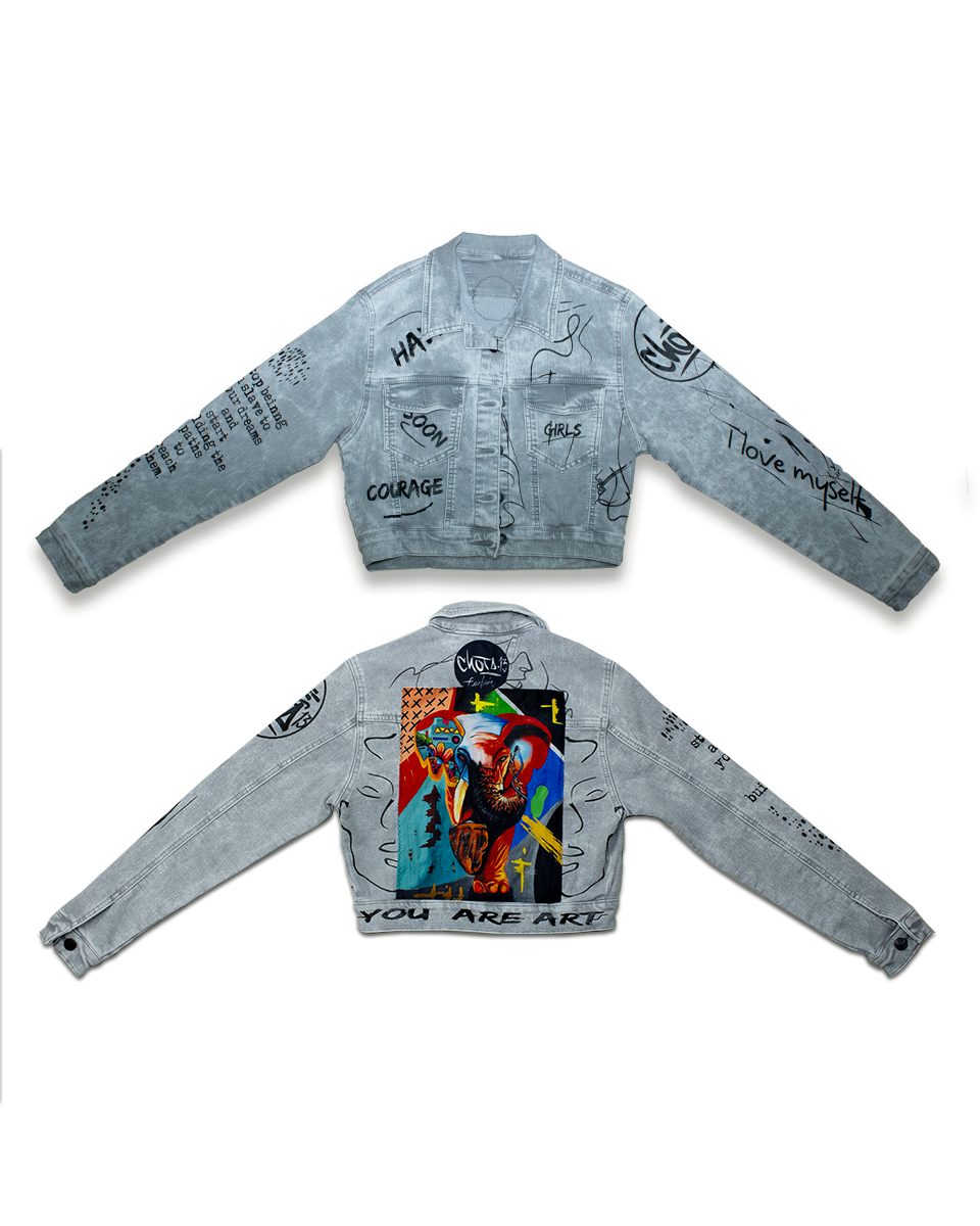 Chaqueta Graffiti Mujer Gris Elefante (S)