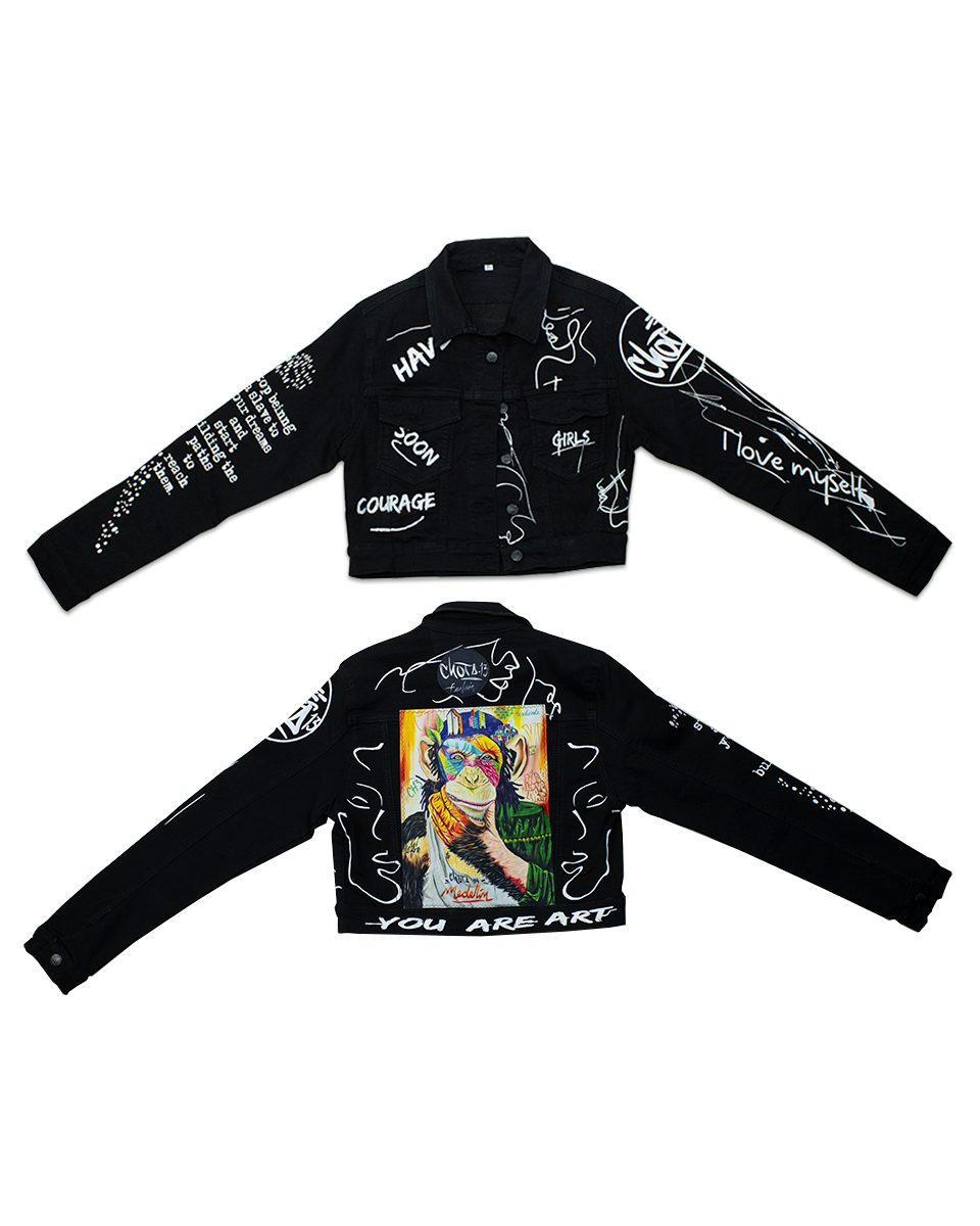 Chaqueta Graffiti Mujer Negro Mono (M)