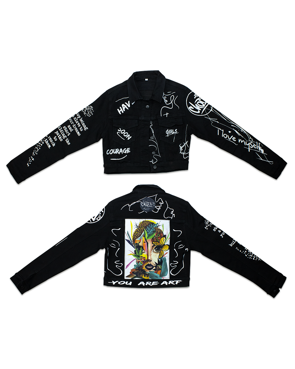 Chaqueta Graffiti Mujer Negro Pachamama (L)