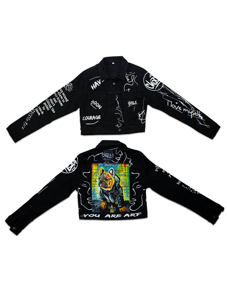 Chaqueta Graffiti Mujer Negro Bulldog (S)